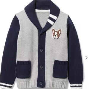 Janie and Jack Boys Dog Varsity Sweater Cotton Blend Sz. 5